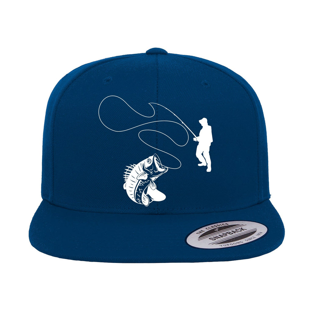 Fishing Lines Embroidered Flat Bill Cap