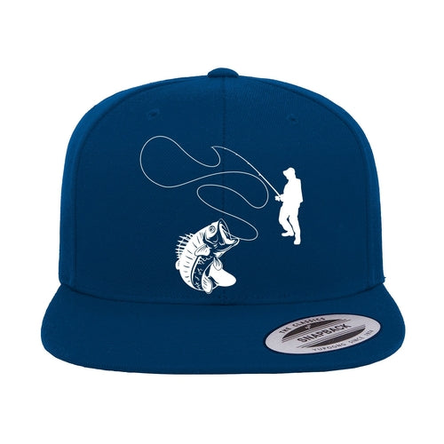 Fishing Lines Embroidered Flat Bill Cap
