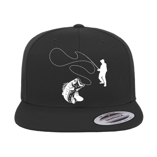 Fishing Lines Embroidered Flat Bill Cap