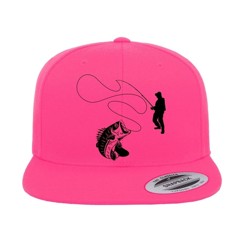Fishing Lines Embroidered Flat Bill Cap