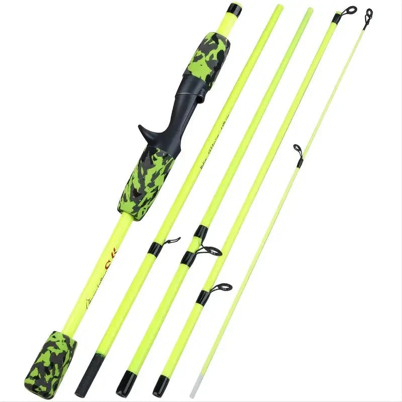 NNETM Ultralight 5-Section Travel Fishing Rod with Comfortable EVA Handle - Yellow