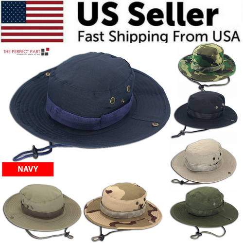 Boonie Bucket Hats Outdoor Fishing Hunting Wide Brim Mesh Camo Safari