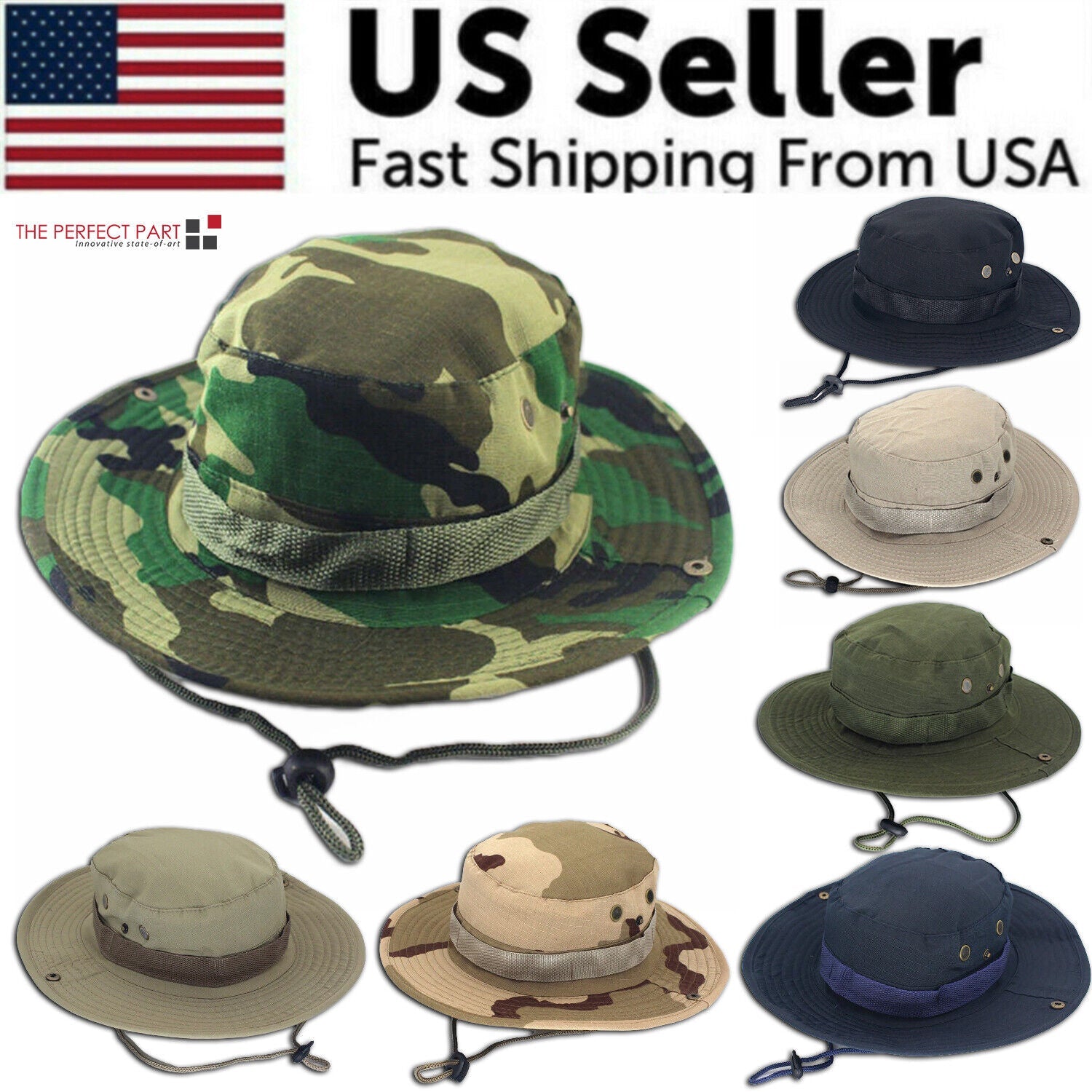 Boonie Bucket Hats Outdoor Fishing Hunting Wide Brim Mesh Camo Safari