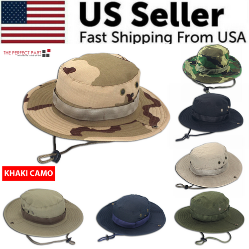 Boonie Bucket Hats Outdoor Fishing Hunting Wide Brim Mesh Camo Safari