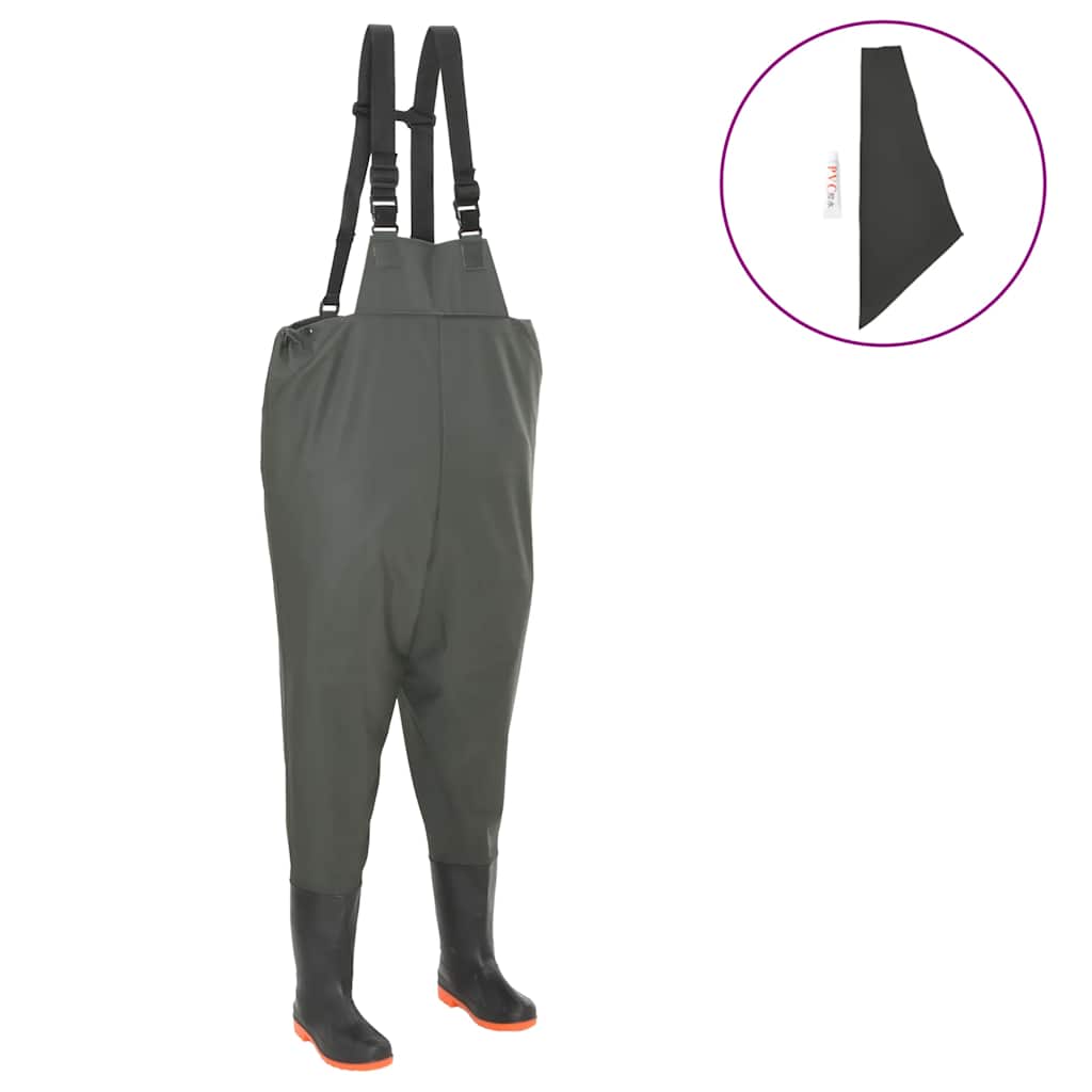 NNEVL Wading Pants with Boots Green Size 39