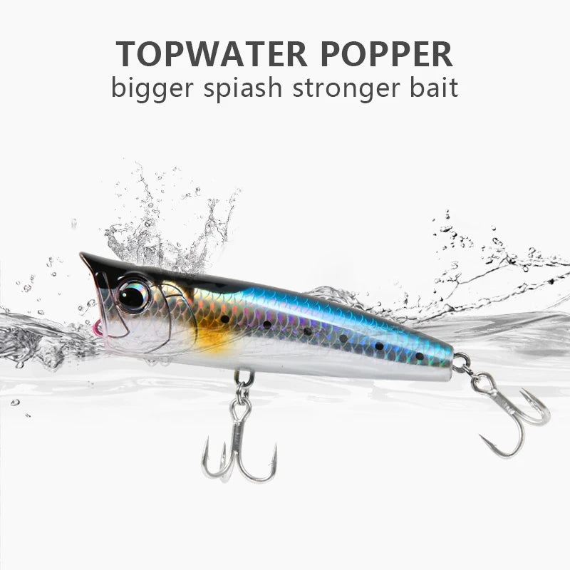 LETOYO Leurres Flottants Popper 8.5-30g - Action Irrésistible pour la Pêche en Surface