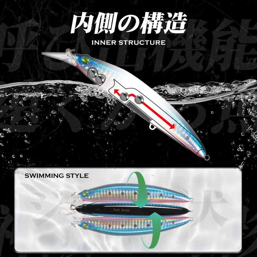 Hunthouse Chile Poke Gyodo Minnow Hard Fishing Lure Floating Jerkbait