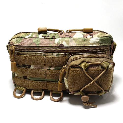 Tactical Molle Horizontal Admin Pouch with Front Drawstring Pocket EMT