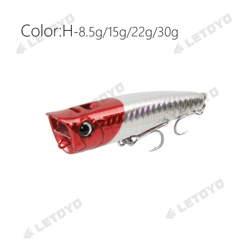 LETOYO Leurres Flottants Popper 8.5-30g - Action Irrésistible pour la Pêche en Surface