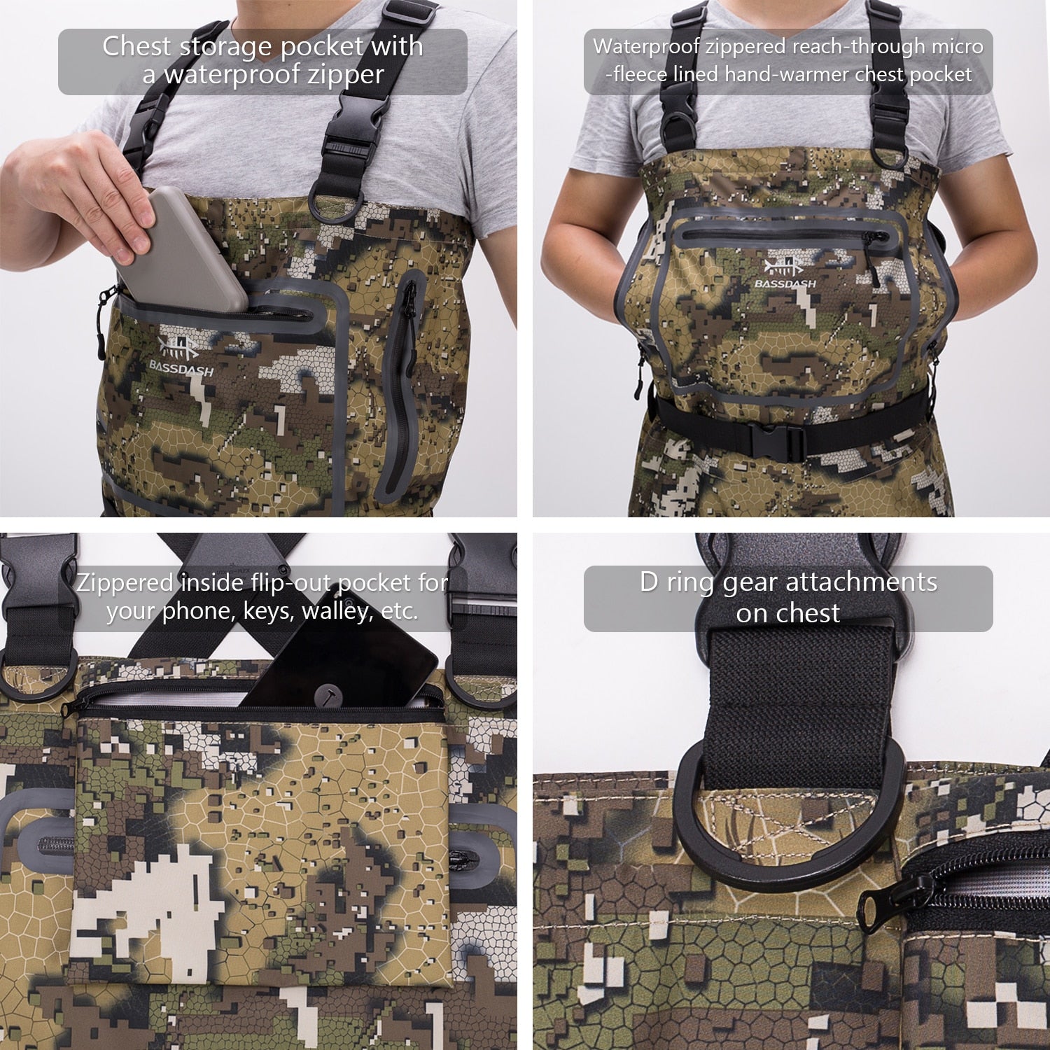 Fishing Waders Breathable | Mens Hunting Chest Waders | Bassdash Boots
