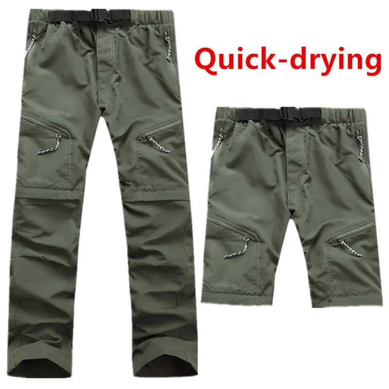 Men Quick Dry Outdoor Pants Removable Hiking&Camping Pants Male Summer
