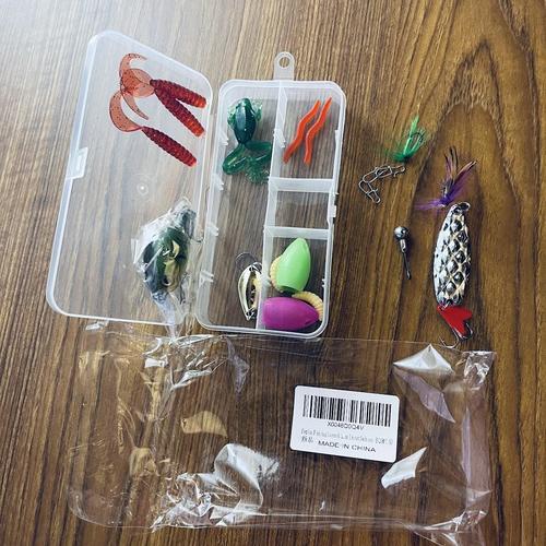 Pezlun Fishing Lures Kit Tackle Box Soft/Hard Bait for Bass Trout