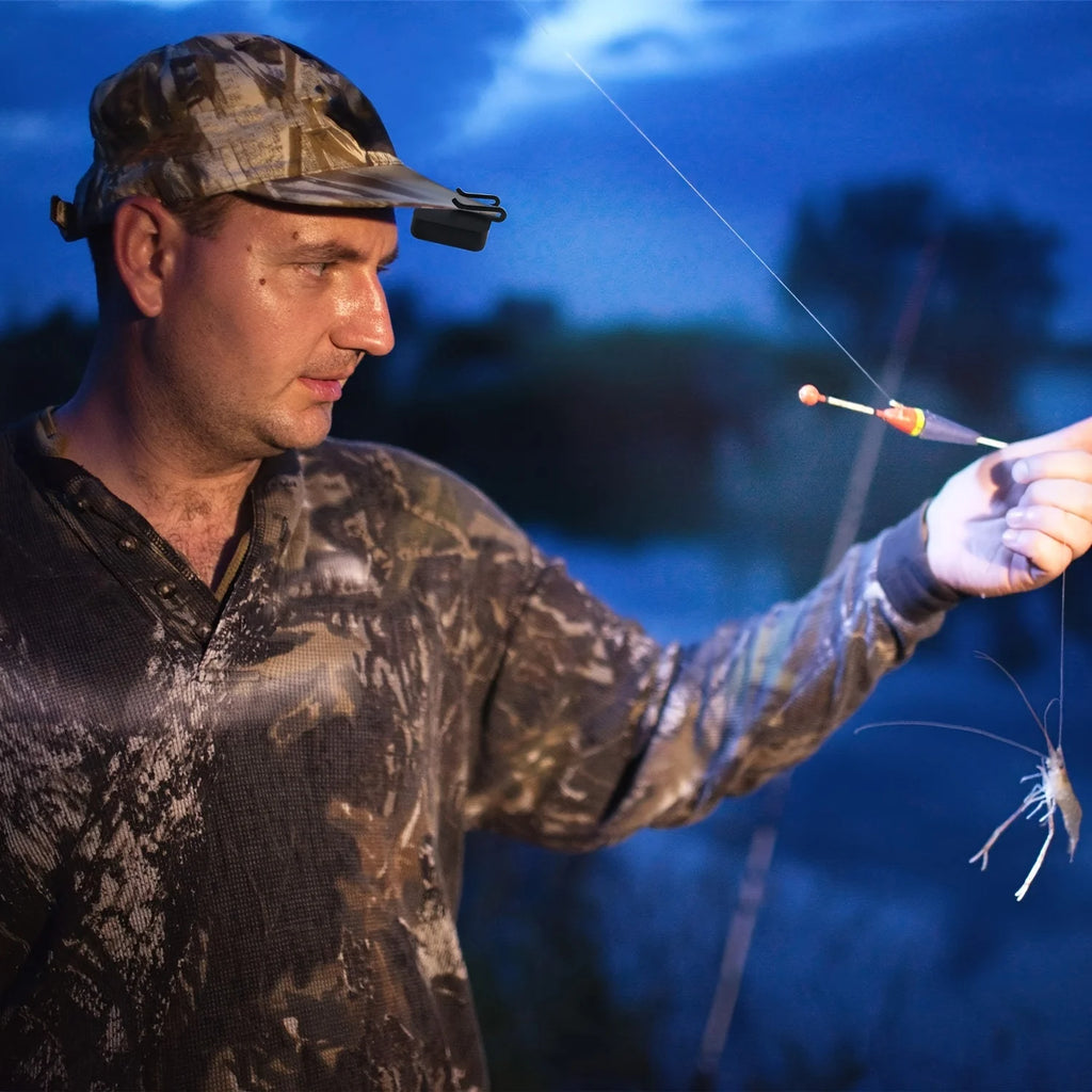 Luminex Lampe Frontale LED Ultra Brillante Clip-on pour Casquette – Idéale pour la Pêche en Plein Air