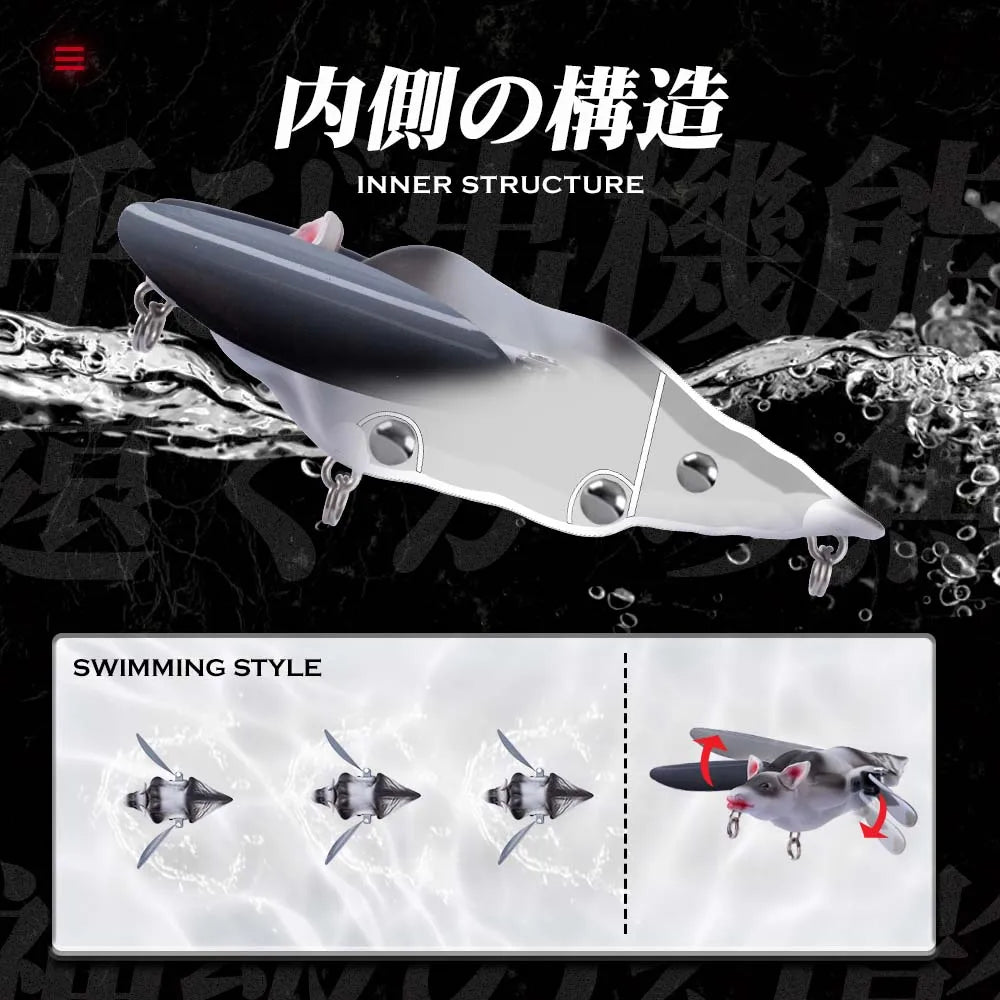 Hunthouse Bionic 3D Bat Artificial Pencil Bait Floating Topwater