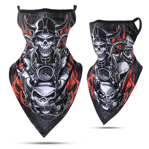 3D Skull Summer Bandana Hanging Ear Triangle Scarf Cycling Hiking