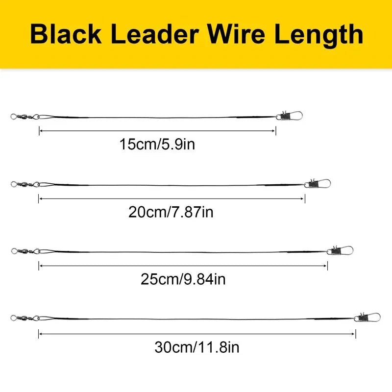 20PC Anti Bite Steel Fishing Line 15/20/25/30cm Steel Wire Leader With