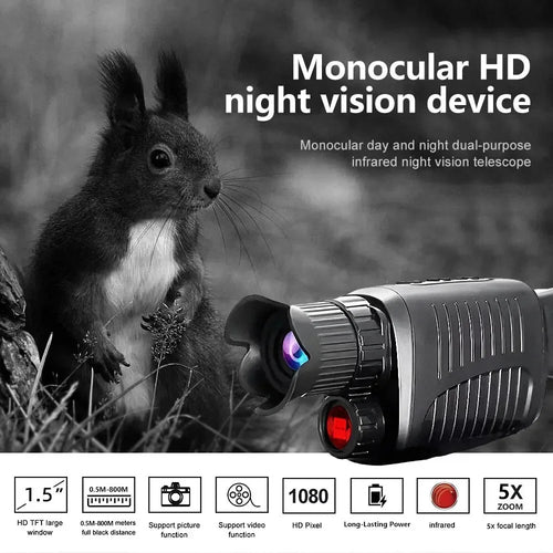 Monoculaire Vision Nocturne HD 1080P Zoom 5X Infrarouge