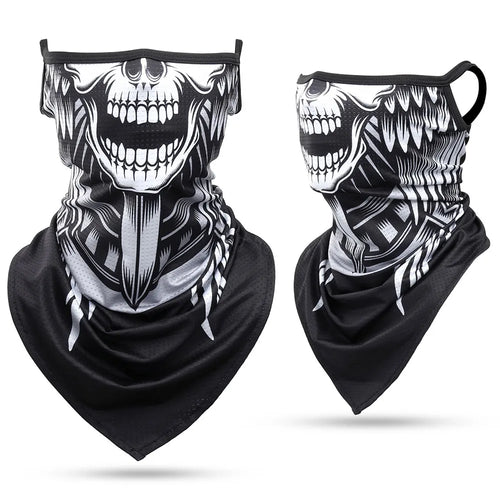 3D Skull Summer Bandana Hanging Ear Triangle Scarf Cycling Hiking