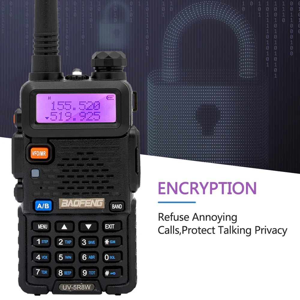 Baofeng Walkie Talkie UV 5R 5W 8W Dual Band Ham Two Way Radio Vhf Uhf
