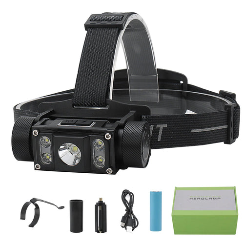 BORUiT Powerful LED Headlamp 6000LM Headlight TYPE-C Rechargeable