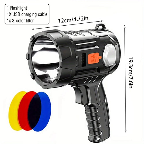 Rechargeable Spotlight, 1000,000 Lumens Handheld Hunting Flashlight