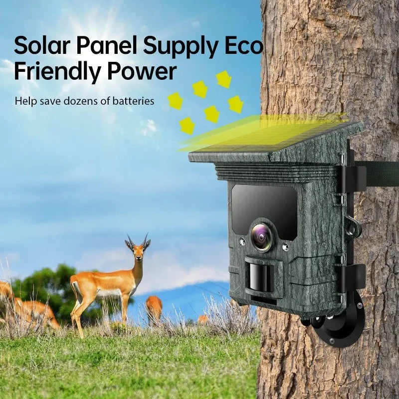 Solar Wildlife 50MP 4K Video Trail Camera Night Vision 0.3s Motion