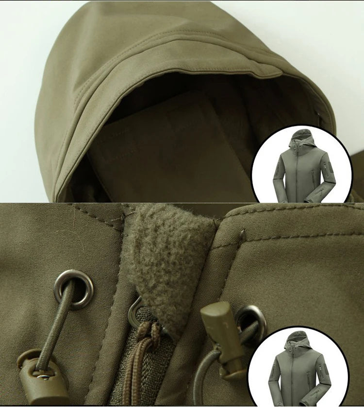 Men's Winter Autumn Softshell Fleece Jackets Waterproof Outdoor