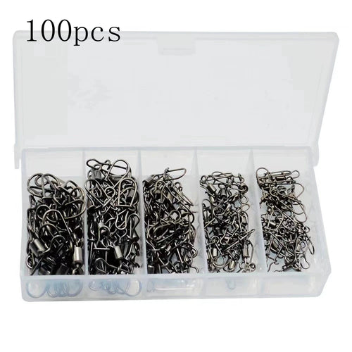 Connecteur de Pêche en Acier Inoxydable - 50pcs Roulement à Billes Pivotant