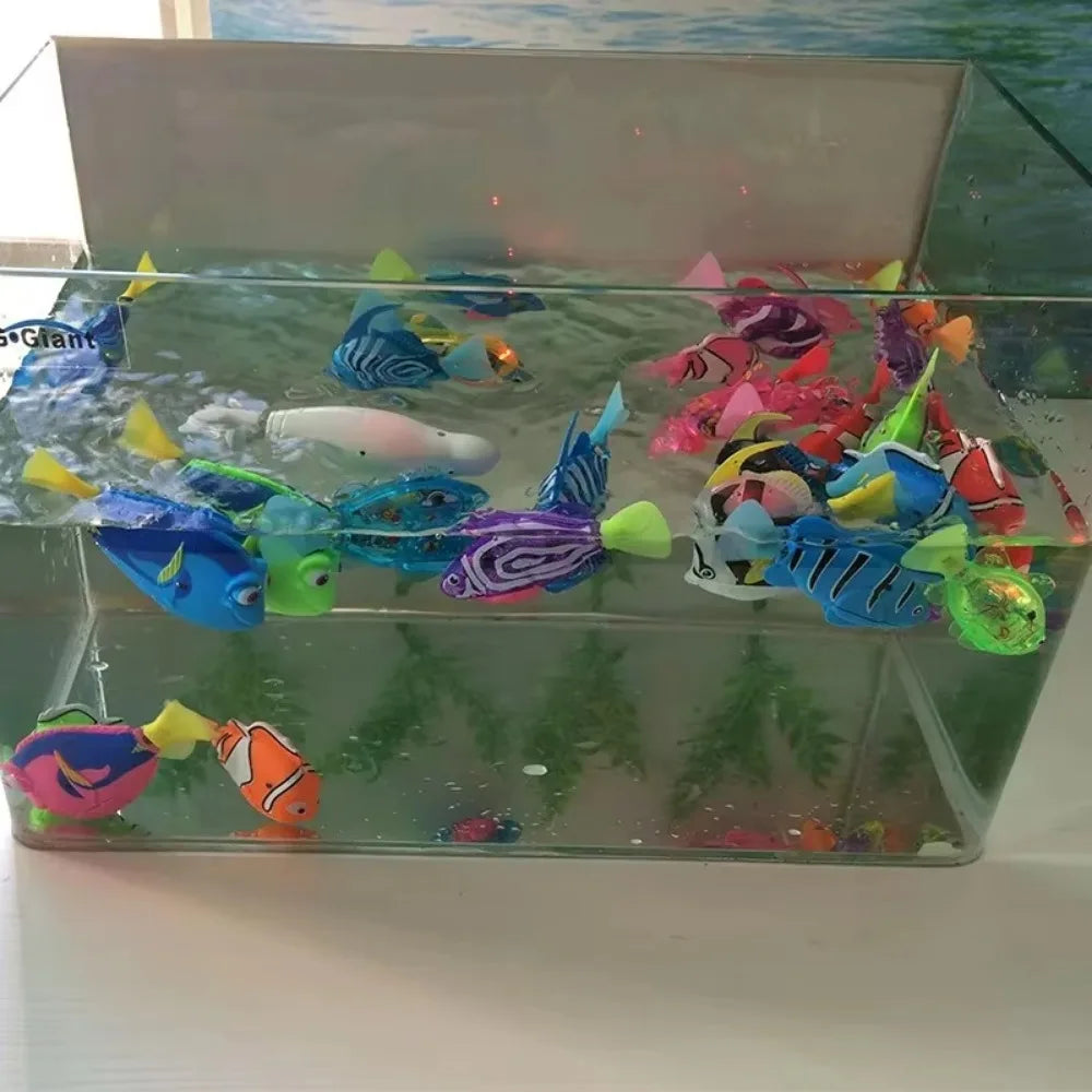 Cat Toy LED Inductive Interactive Swimming Robot Fish Toys Glowing