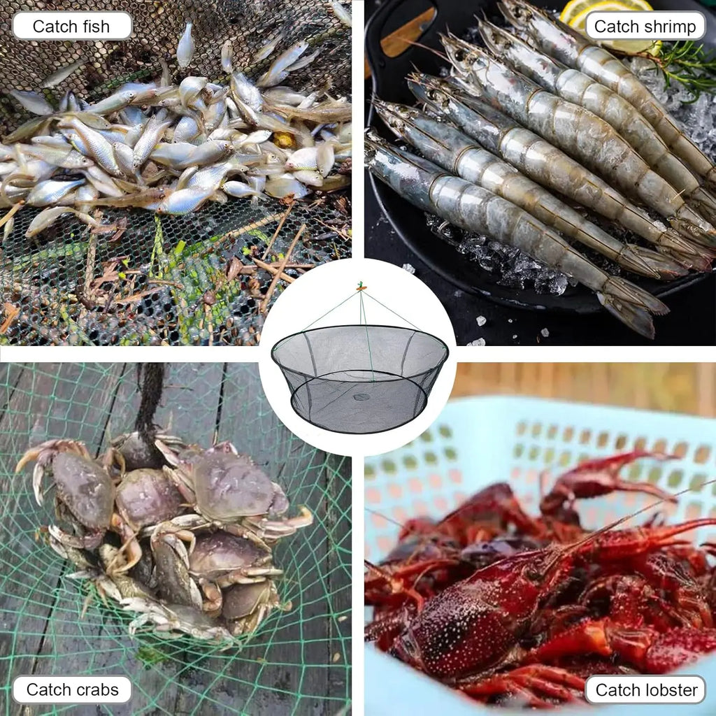 Portable Landing Fishing Net Large Foldable Drop Net Prawn Bait Crab