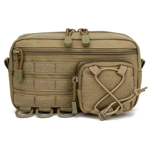 Tactical Molle Horizontal Admin Pouch with Front Drawstring Pocket EMT