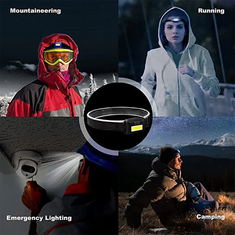 C9 Camping Led Mini Headlights Portable Cob Headlamps Waterproof Head
