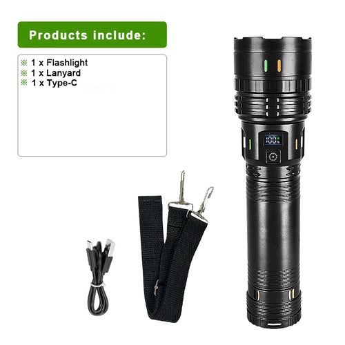 30000000LM High Power LED Flashlight Most Bright Tactical Torch