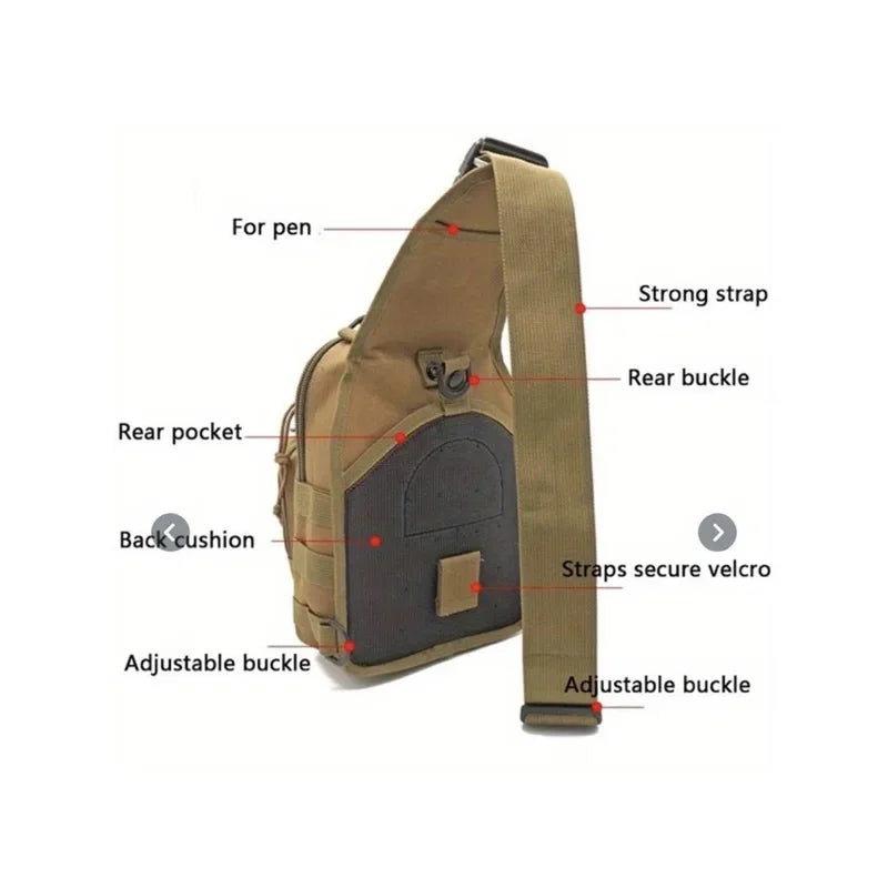 Versatle Tactical Sling Backpack Body Chest Bag Hiking Hunting Carry