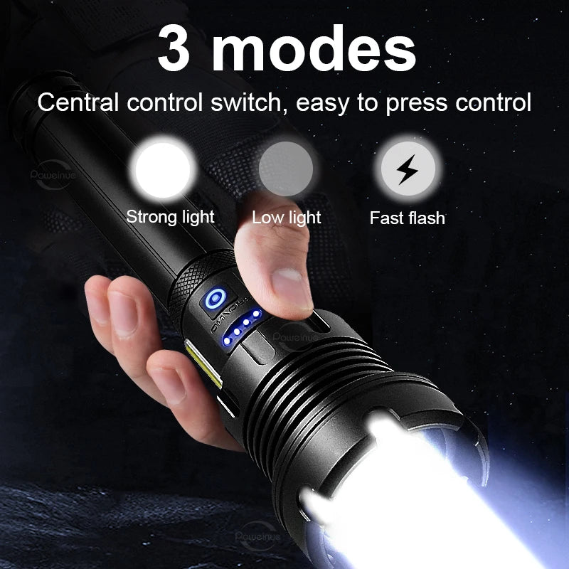 XHP390 Most Powerful Flashlight Usb Rechargeable Flashlight Strong