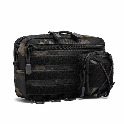 Tactical Molle Horizontal Admin Pouch with Front Drawstring Pocket EMT