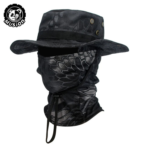 Musion Chapeau Boonie avec Balaclava - Chapeau Pliable et Protecteur contre le Soleil