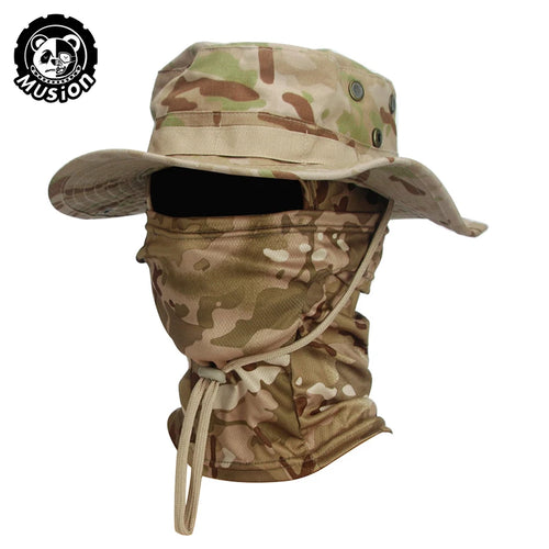 Musion Chapeau Boonie avec Balaclava - Chapeau Pliable et Protecteur contre le Soleil