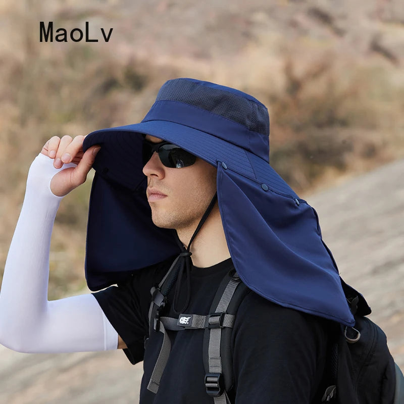 Chapeau d'été UV Double Couche - Protection Solaire pour Pêche et Chasse - Confort et Style en Plein Air