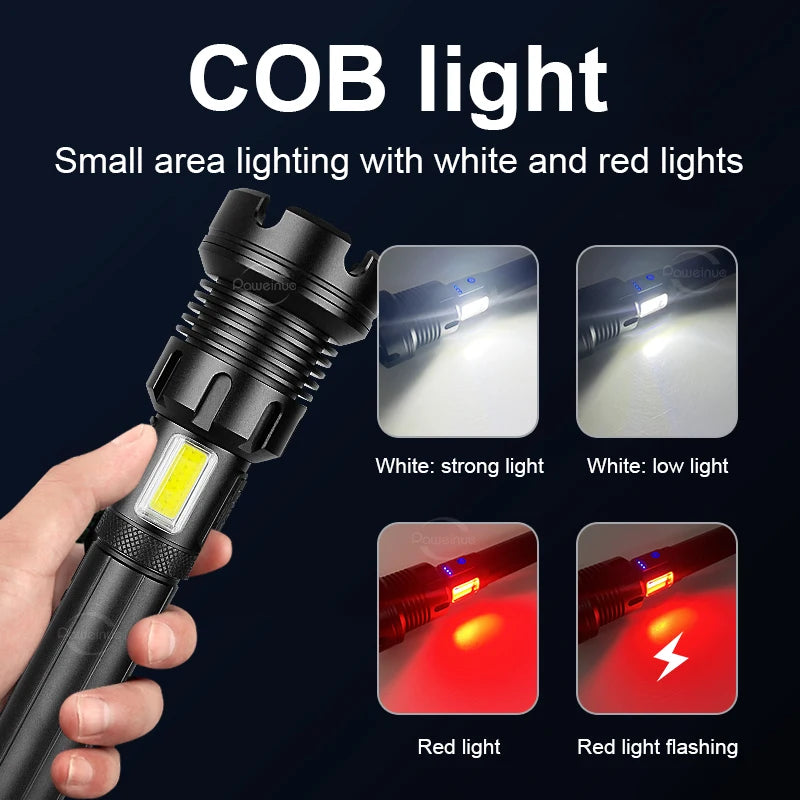 XHP390 Most Powerful Flashlight Usb Rechargeable Flashlight Strong