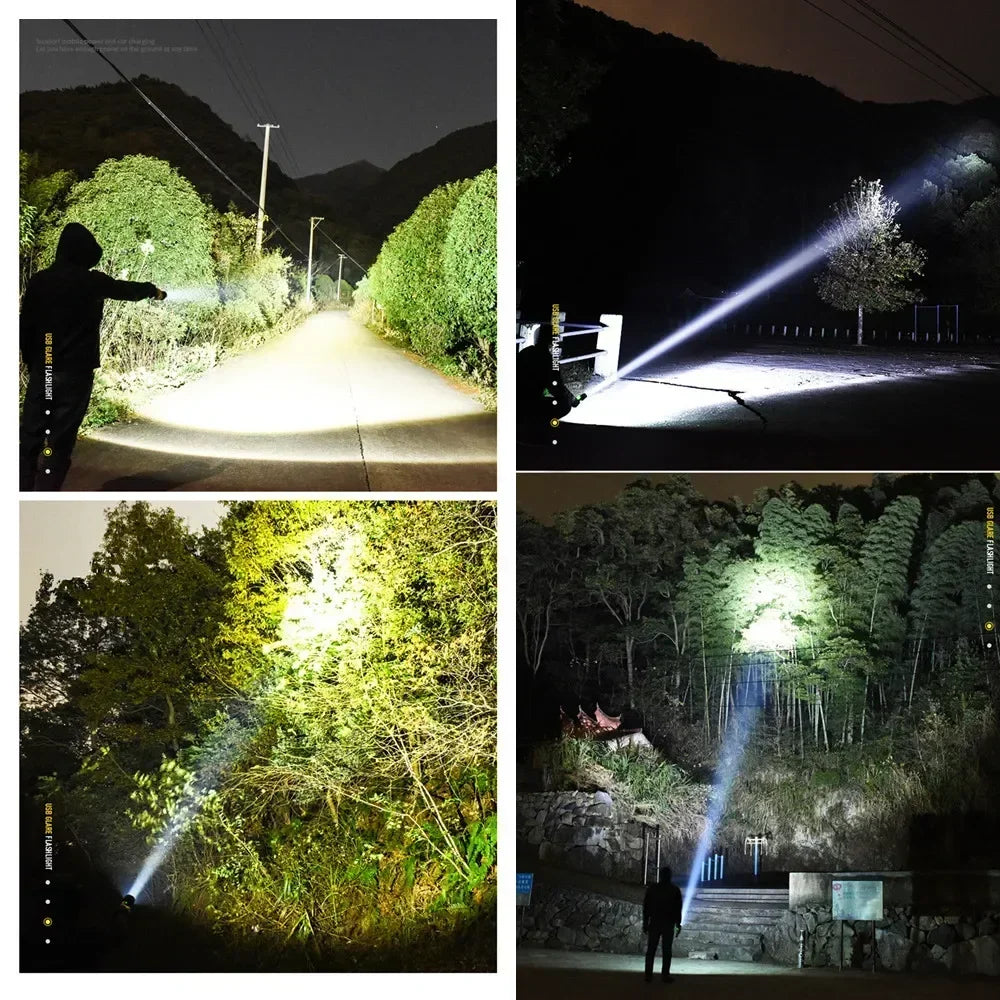 USB Powerful xhp70.2 Flashlight Torch Super Bright Rechargeable Zoom