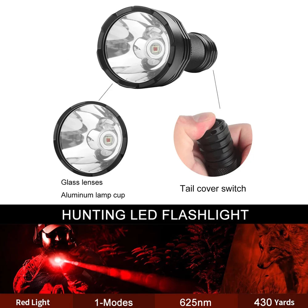 UltraFire C8 LED Outdoor Strong Red Light Flashlight Using 18650