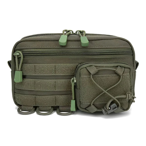 Tactical Molle Horizontal Admin Pouch with Front Drawstring Pocket EMT