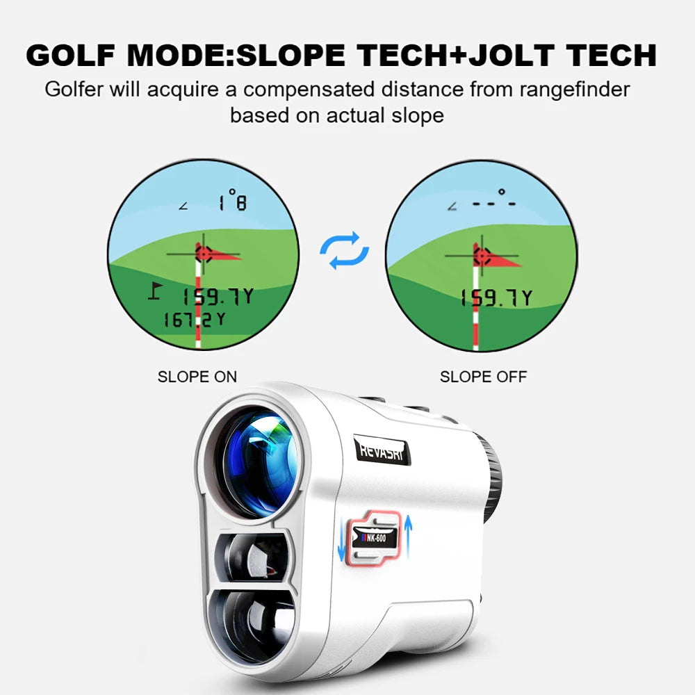REVASRI Golf Laser Rangefinder 600M Telescope with Flag-Lock Slope Pin