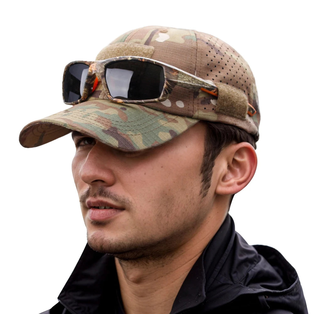 New Men Camouflage Baseball Cap Breathable Sunscreen Hat Outdoor