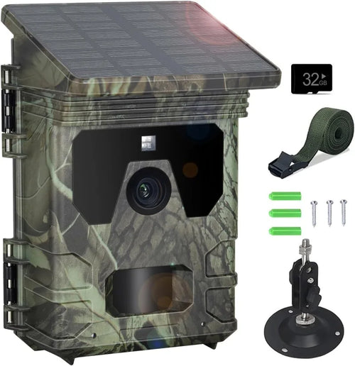 Solar Wildlife 50MP 4K Video Trail Camera Night Vision 0.3s Motion