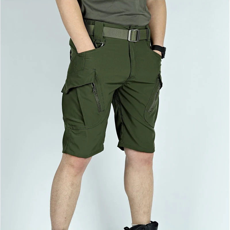 Summer Men Cargo Shorts Quick Dry Tactical Short Pants Multi-Pocket