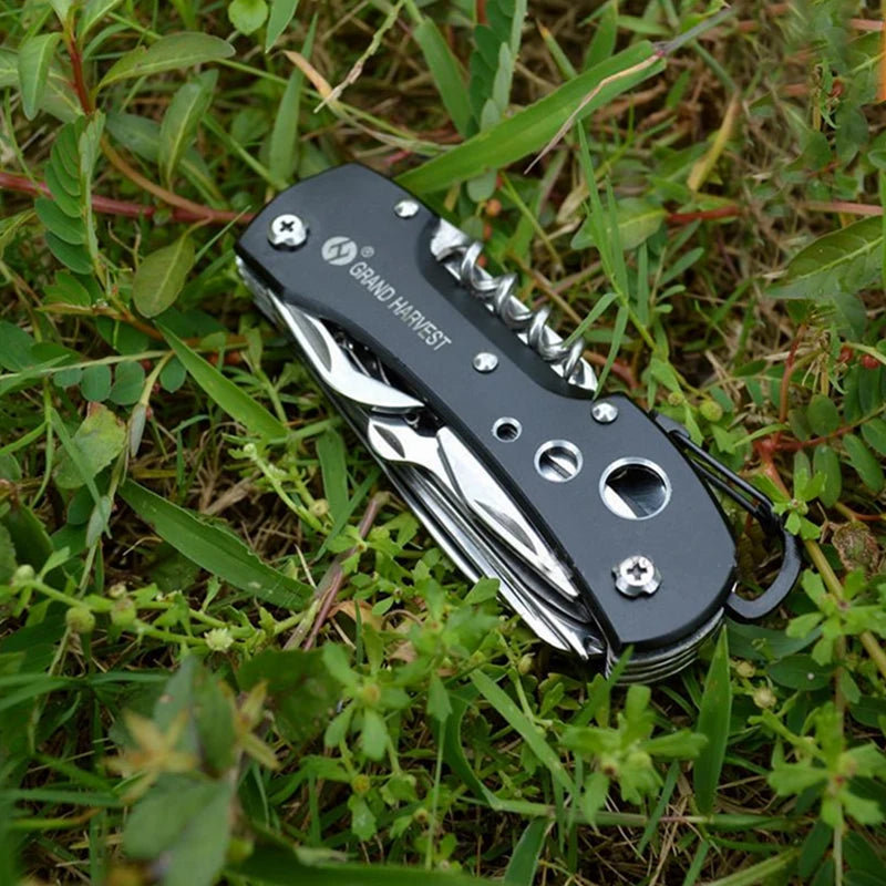 Multitool Knife 11 In 1 Fold Gear Knife Swiss Survive Pocket Hunting