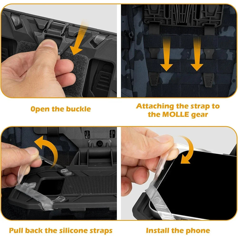 Panneau de Navigation MOLLE Pliable Tactique Pour Téléphone