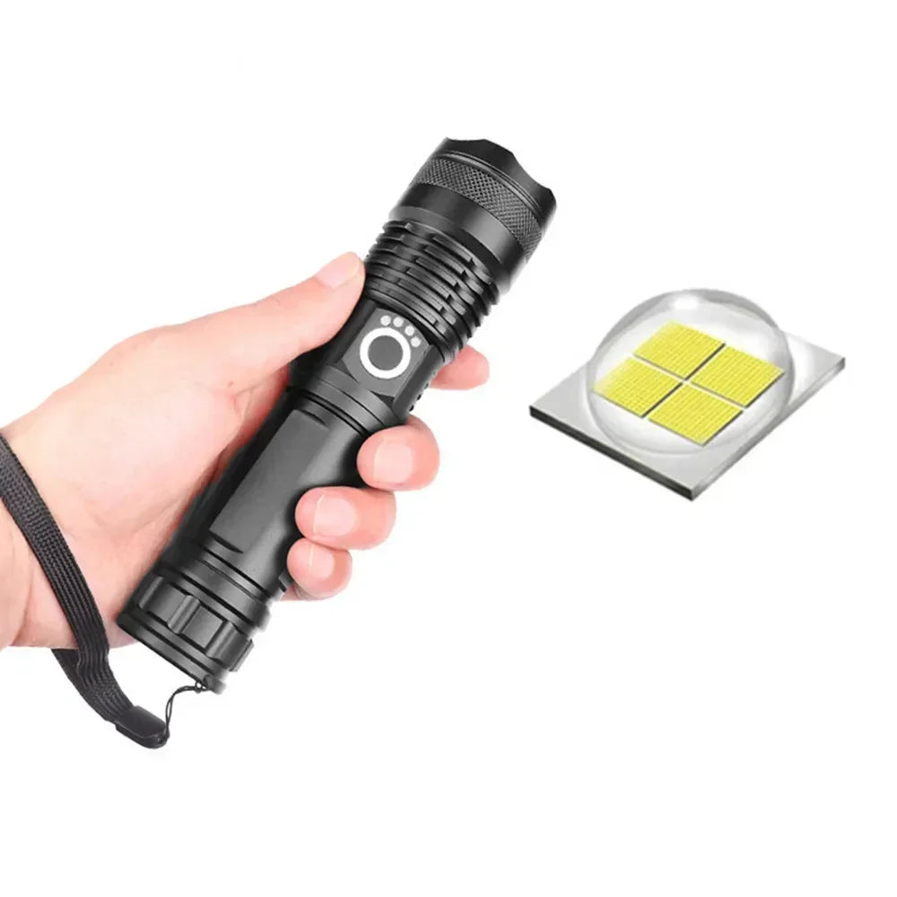 USB Powerful xhp70.2 Flashlight Torch Super Bright Rechargeable Zoom
